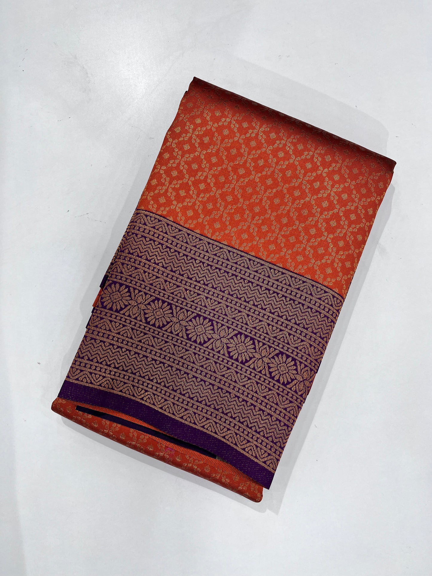 Burnt Orange Semi Silk Sarees