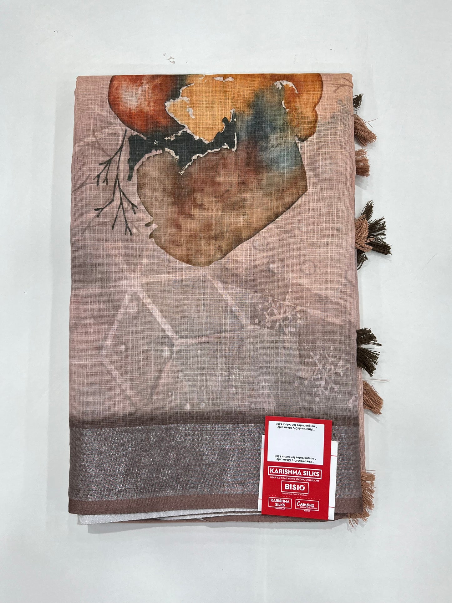 Digital Print Semi Linen Saree