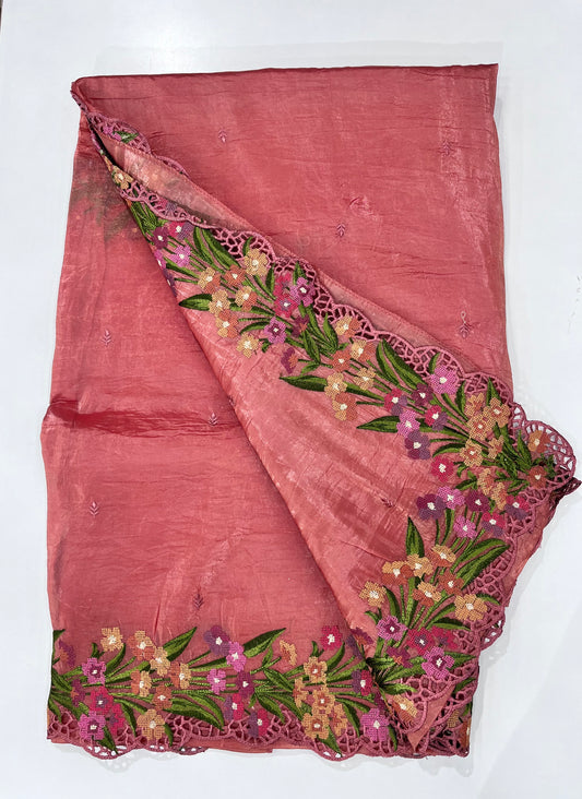 Partywear crush organza sarees