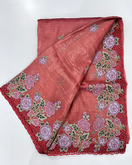 Partywear crush organza sarees