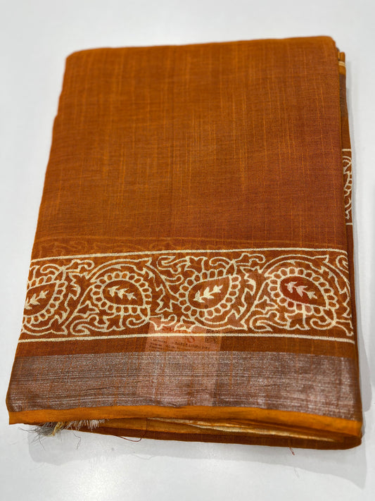 Linen cotton saree