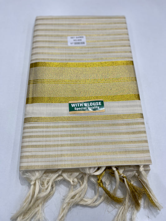 Cotton Striped Setsaree