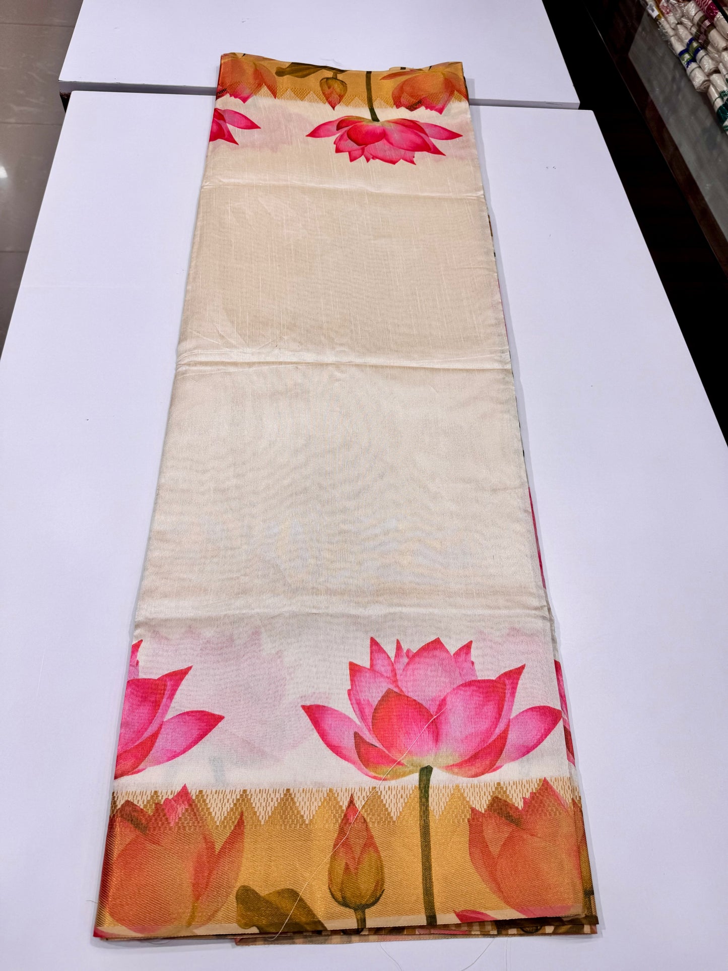 Lotus Print Saree