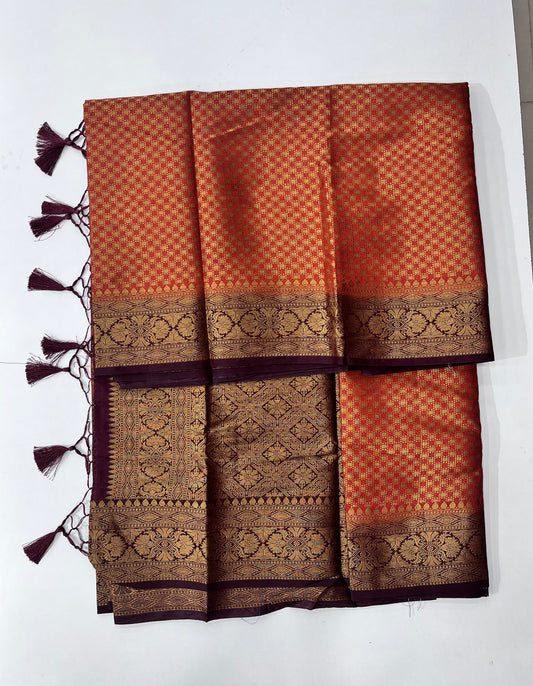 Rest Orange Banarasi Sarees