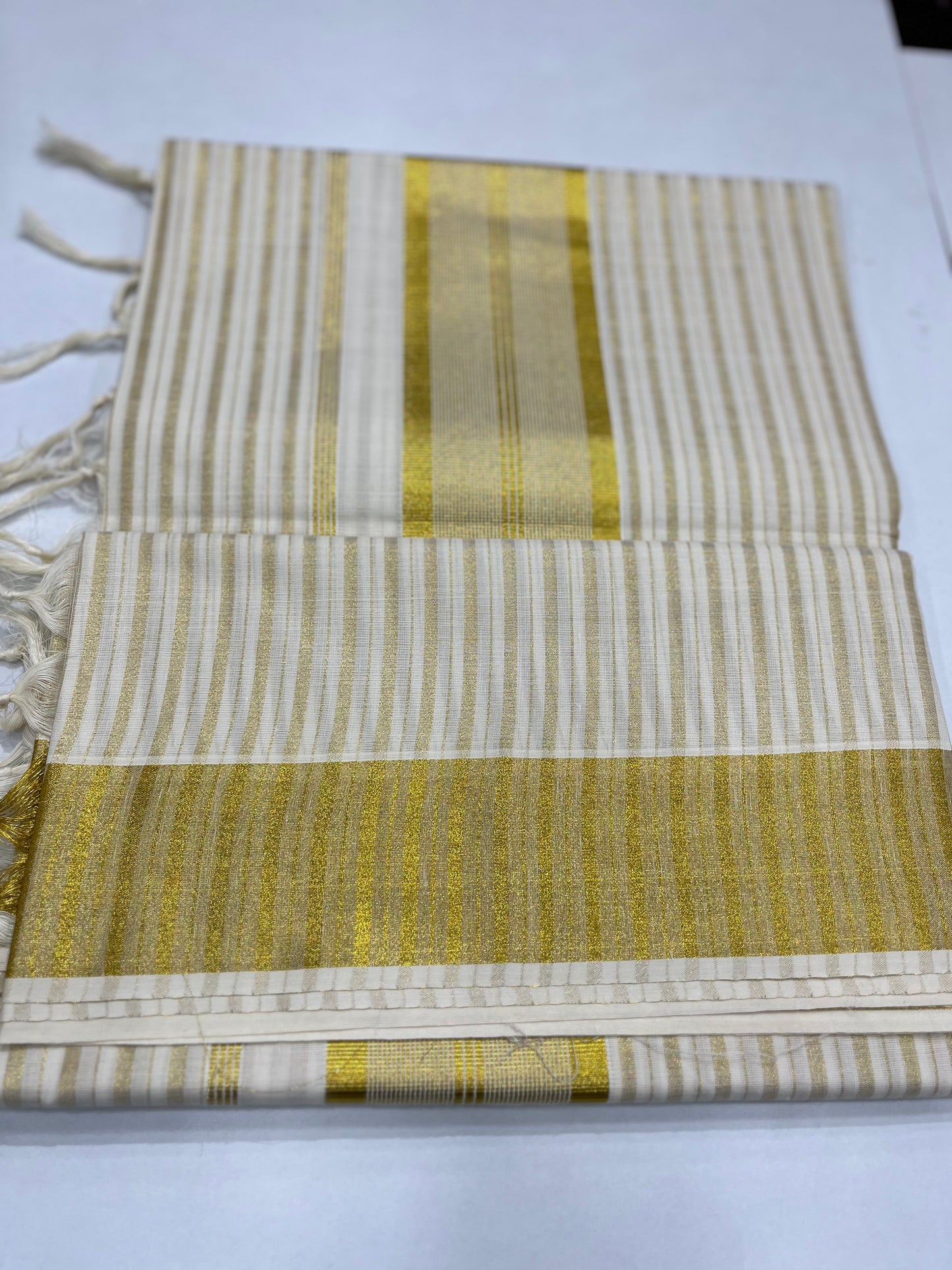 Cotton Striped Setsaree