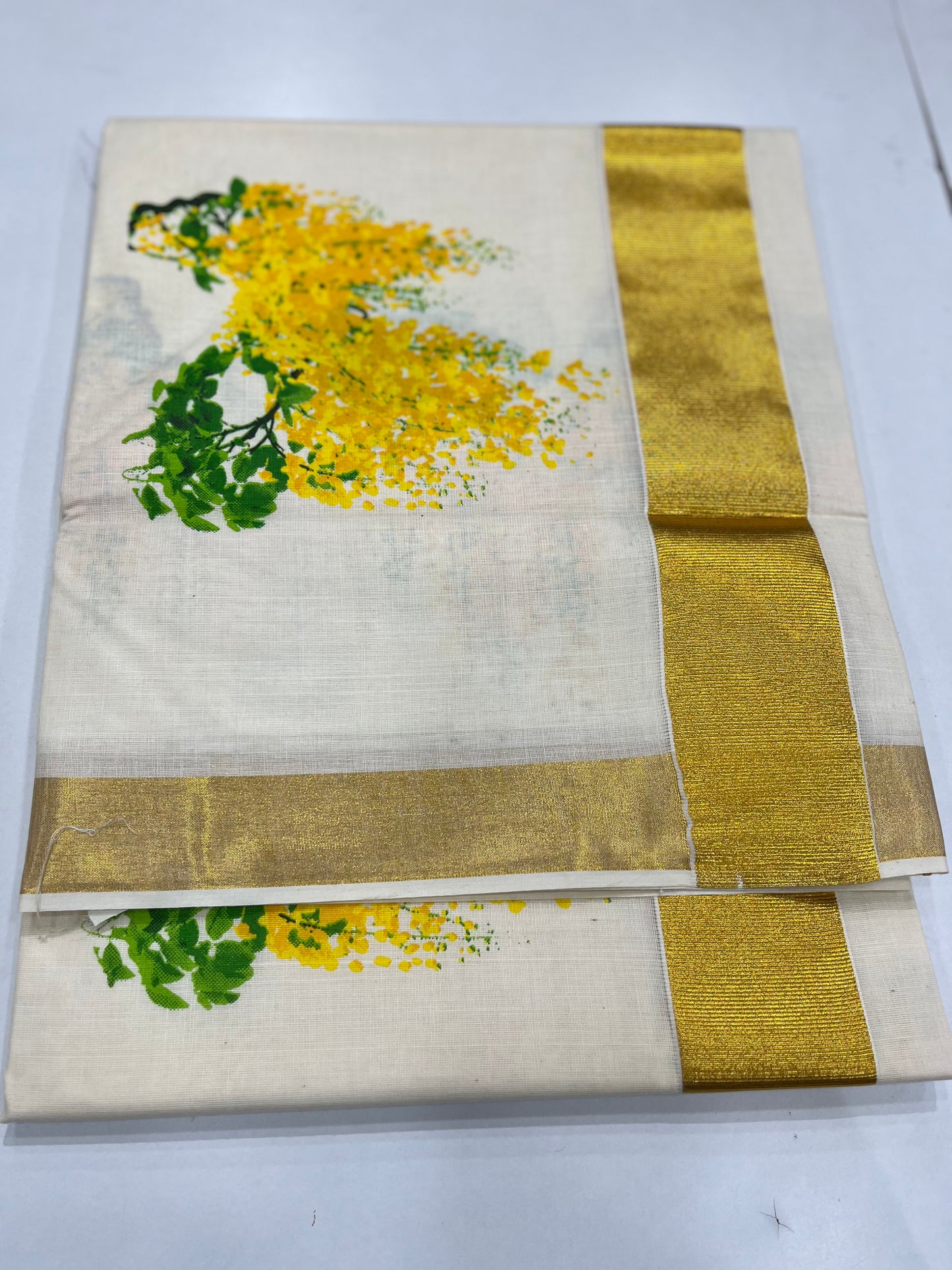 Kanikkonna Printed Cotton Setsaree