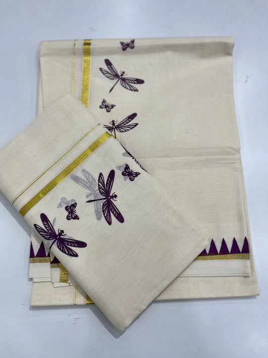 Thumbi Printed Set Mundu