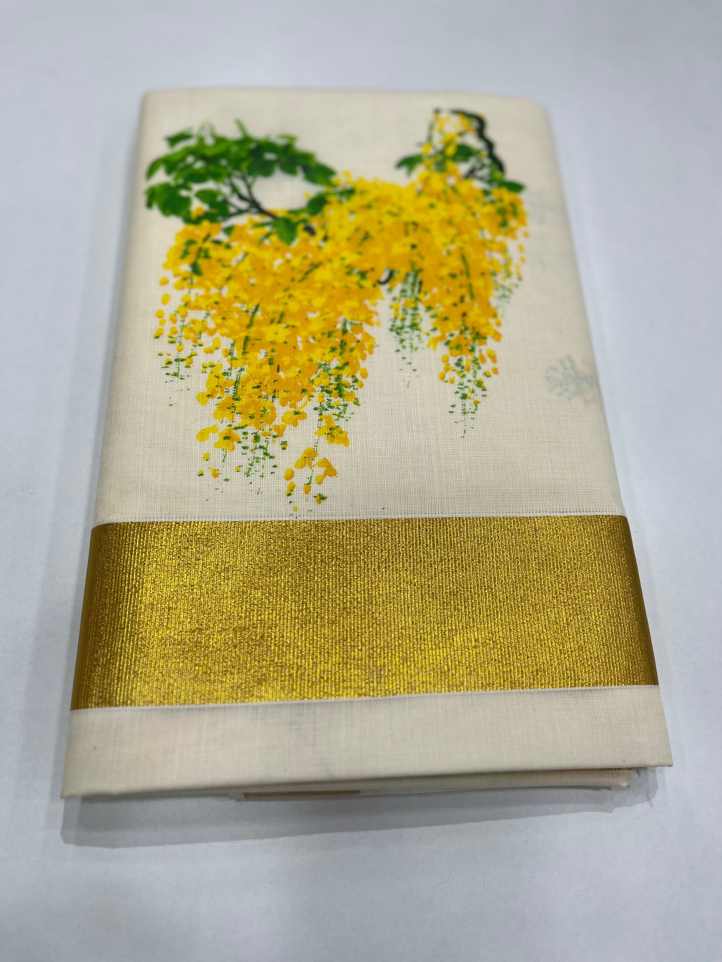 Kanikkonna Printed Cotton Setsaree
