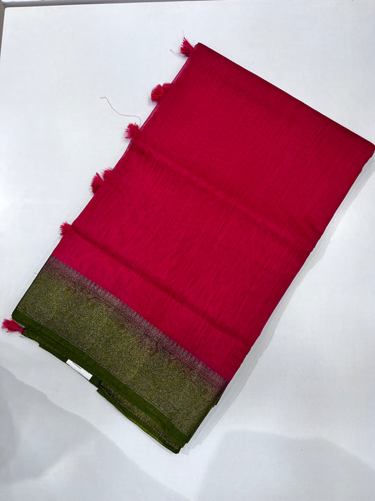 Premium Semi Jute Linen Saree