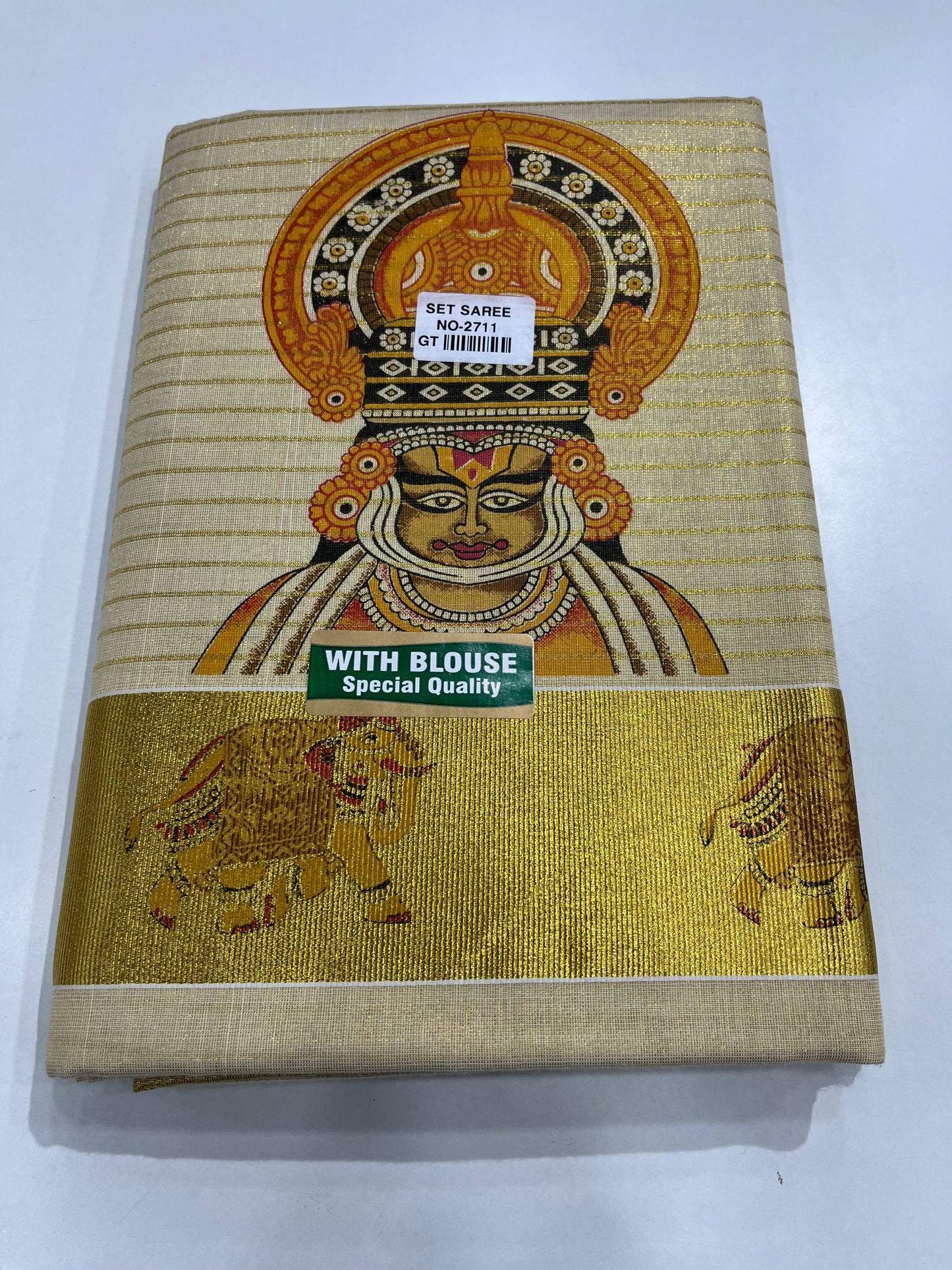 Kadhakali Digital Printed Tissue Setsaree