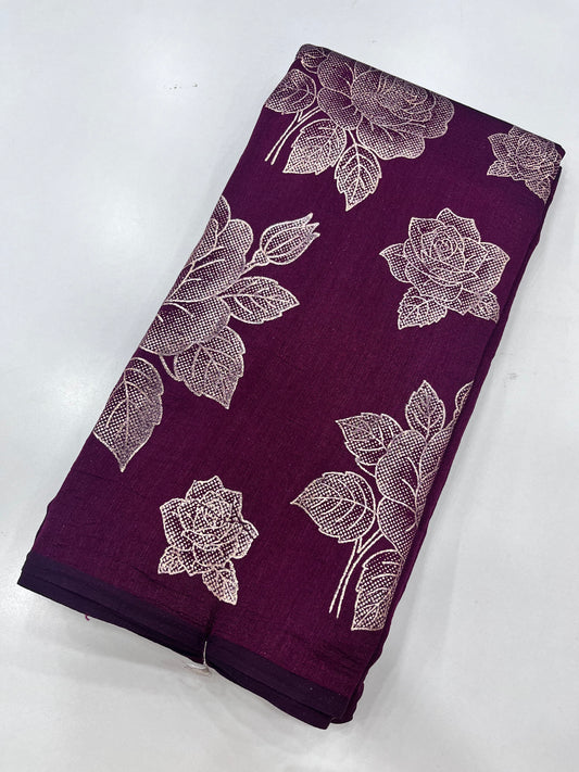 Kashmiri silk foil print(KS0009)