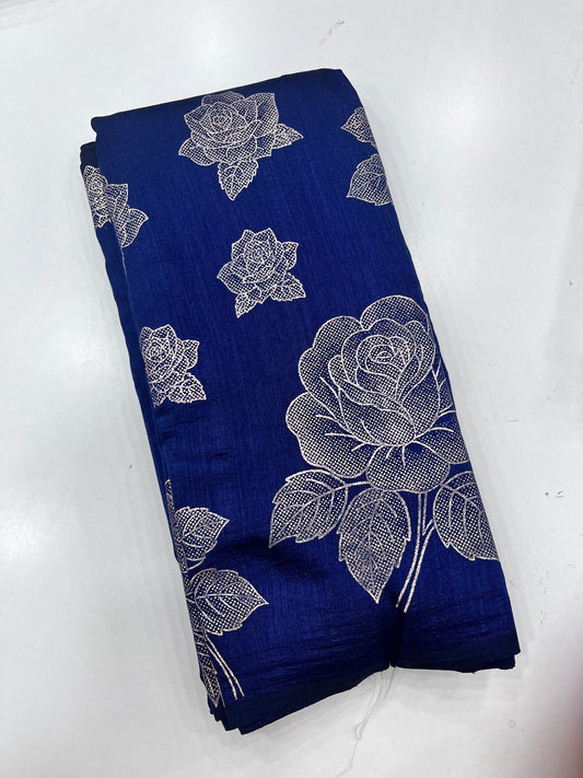 Kashmiri silks foil print(KS 0010)