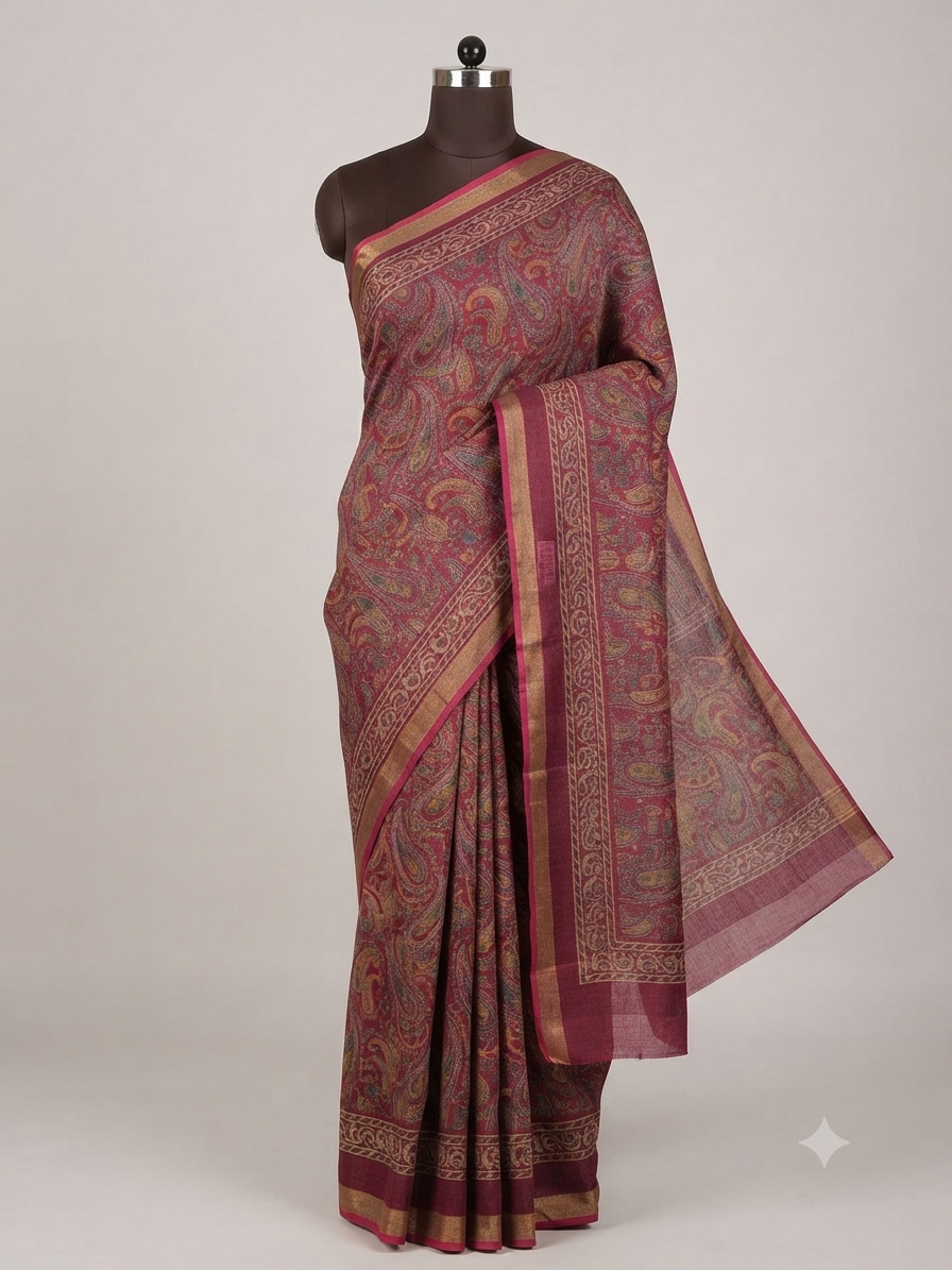 Printed Saree with Blouse ( KUSHI )