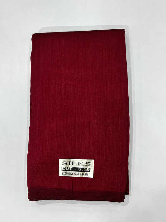 Pure Vichitra Plain Silks Saree