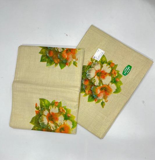 Kerala  Traditional Tissue Single Set Dhoti