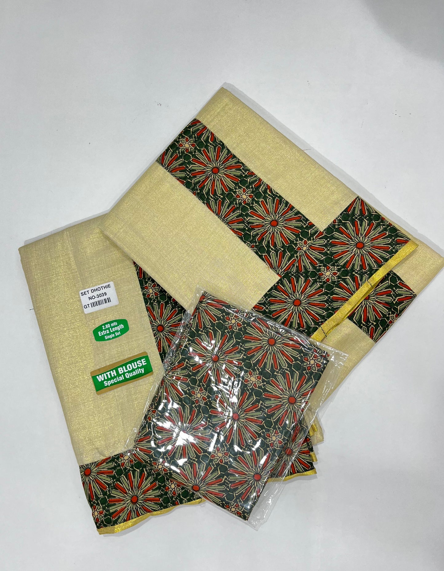 Kerala  Traditional Tissue Single Set Dhoti