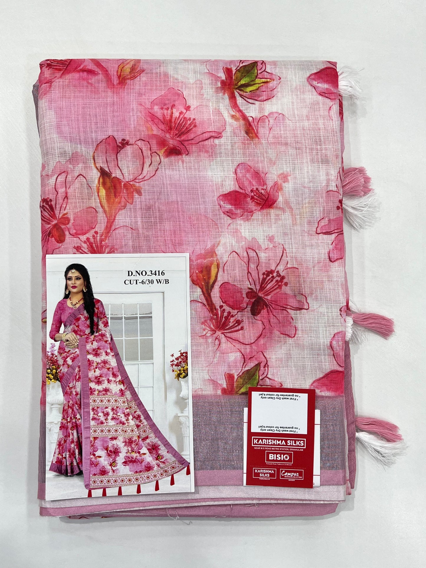 Digital Print Semi Linen Saree