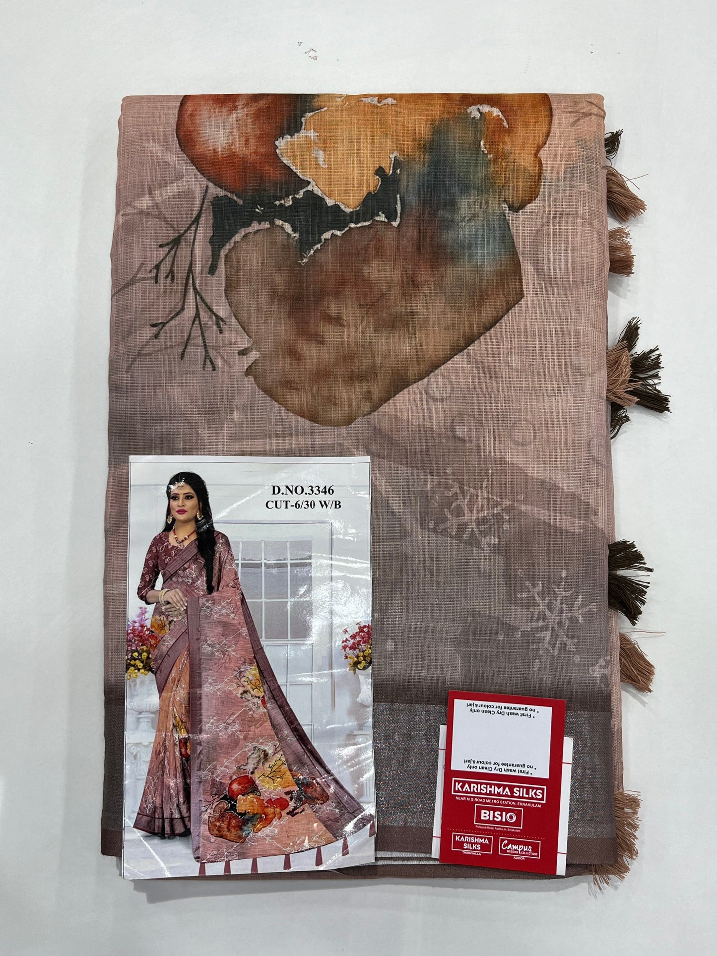 Digital Print Semi Linen Saree
